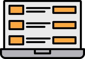 bärbar dator data linje fylld ikon vektor