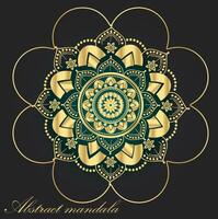 lyx mandala med gyllene mönster och geometrisk form arabicum annan några festival stil skriva ut redo vektor