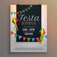 affisch för festa junina Semester hälsning design vektor