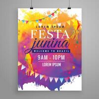 festa junina fest firande inbjudan flygblad design vektor