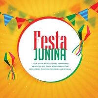 grymt bra festa junina hälsning design med kransar vektor