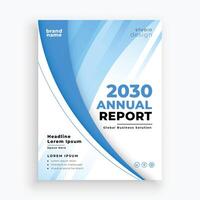 atemberaubend jährlich Bericht Blau Vorlage zum Unternehmen Katalog Design vektor