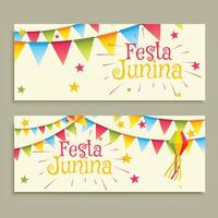 festa junina Brasilien Festival Party Urlaub Feier bunt Banner Illustration vektor