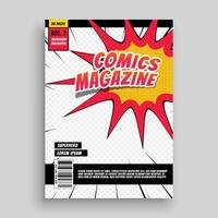 Comic Zeitschrift Buch Startseite Vorlage vektor