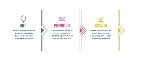 3 Schritte Infografik Element Diagramm Banner zum Geschäft Wachstum vektor