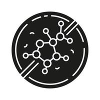 Symbol für lektinfreie Glyphen. ungiftig, nicht chemisch. produktfreie Zutat. frische nahrhafte Bio-Lebensmittel. gesunde Ernährung, diätetische. Silhouette-Symbol. negativen Raum. isolierte Vektorgrafik vektor