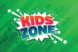 Comic Stil Kinder Spielzeit Zone Banner zum Jungs und Mädchen Spaß vektor