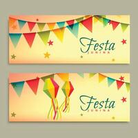 festa junina Brasilien Festival Party Urlaub Feier bunt Banner Illustration vektor