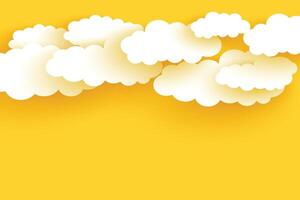 papperssår stil molnig gul bakgrund design vektor