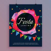 festa junina firande bakgrund flygblad mall vektor