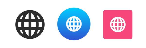 Internet Verbindung Browser Cyberspace global Navigation Technologie Symbol einstellen eben vektor
