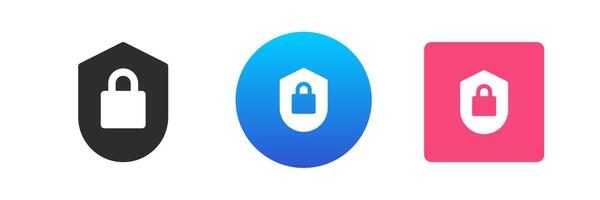 sperren Schild Sicherheit Privatsphäre Schutz Passwort Zugriff Verschlüsselung Symbol einstellen eben Illustration vektor