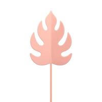 Rosa Farn botanisch Blatt Zier Pflanze mit Stengel Blumen- Dekor Element 3d Symbol realistisch vektor