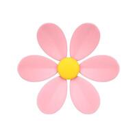 Rosa romantisch Kamille Blume Knospe mit sechs Blütenblätter elegant Dekor Element 3d Symbol realistisch vektor