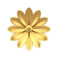 golden Blume Dahlie üppig Blütenblätter Prämie Dekor Element floristisch Komposition 3d Symbol vektor