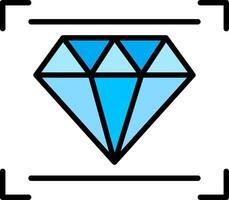 Diamant Linie gefüllt Symbol vektor