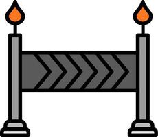 Barrierelinie gefülltes Symbol vektor