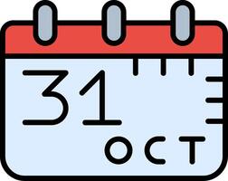 31 oktober rad fylld ikon vektor