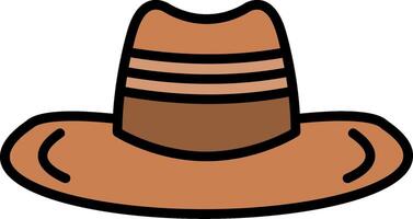 Cowboy Hut Linie gefüllt Symbol vektor