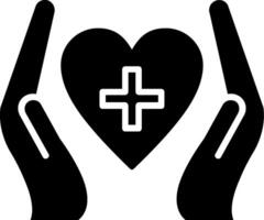 Herz Pflege Glyphe Symbol vektor