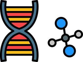 DNA-Linie gefülltes Symbol vektor