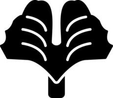 Ginkgo biloba Glyphe Symbol vektor