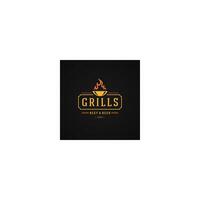 Grill Design Element im Jahrgang Stil zum Logo vektor