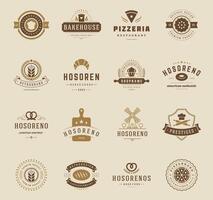 Bäckerei Geschäft Logos, Abzeichen und Etiketten vektor