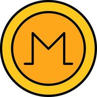 monero linje fylld ikon vektor