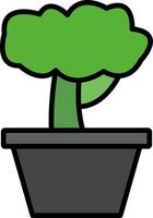 Bonsai Linie gefüllt Symbol vektor