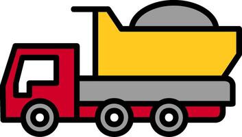 Dumper-LKW-Linie gefülltes Symbol vektor