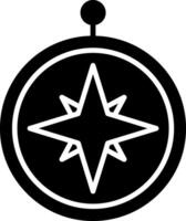 Kompass-Glyphe-Symbol vektor