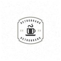 kaffe affär logotyp design element i årgång stil märka eller bricka. vektor