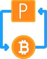 bitcoin PayPal platt ikon vektor