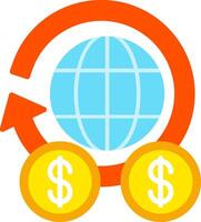 global finansiera platt ikon vektor