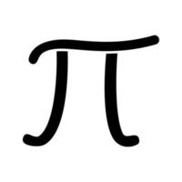 Pi-Glyphe-Symbol. mathematische Konstante. Silhouette-Symbol. negativen Raum. isolierte Vektorgrafik vektor