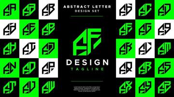 modern skarp linje abstrakt brev f ff logotyp bunt vektor