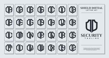 uppsättning av geometrisk skydda brev o oo logotyp, siffra 0 00 design vektor