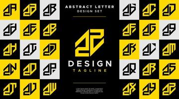 enkel företag abstrakt brev z zz logotyp design uppsättning vektor