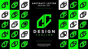 modern skarp linje abstrakt brev c cc logotyp bunt vektor