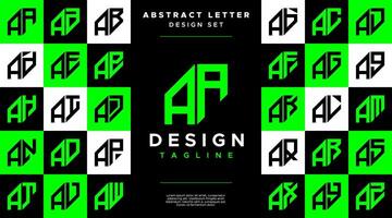 modern skarp linje abstrakt brev en aa logotyp bunt vektor