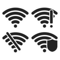 Wi-Fi ikon uppsättning. trådlös illustration tecken samling. signal symbol. vektor