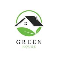 grön hus logotyp ikon illustration vektor