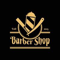 Barbier Geschäft Logo Vorlage. Logo zum Barbier Geschäft und Herren Salon. vektor