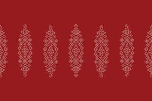 traditionell etnisk motiv ikat geometrisk tyg mönster korsa stitch.ikat broderi etnisk orientalisk pixel röd bakgrund. abstrakt, illustration. textur, jul, dekoration, tapeter. vektor