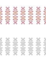 traditionell etnisk motiv ikat geometrisk tyg mönster korsa stitch.ikat broderi etnisk färg måla pixel vit bakgrund. abstrakt, illustration. textur, dekoration, tapeter. vektor