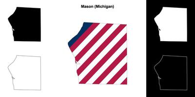 Mason Bezirk, Michigan Gliederung Karte einstellen vektor