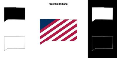 Franklin Bezirk, Indiana Gliederung Karte einstellen vektor
