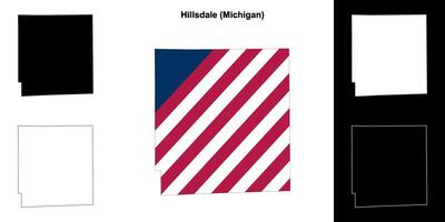 hillsdale grevskap, Michigan översikt Karta uppsättning vektor