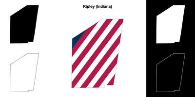 Ripley Bezirk, Indiana Gliederung Karte einstellen vektor